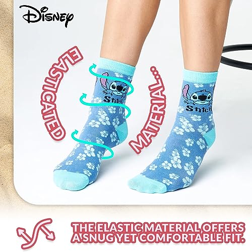 Disney Stitch Mug and Socks Set for Women and Teens, Size UK 3-6.5 Women Socks and Mug Gift Set for Kids and Adults, (Blue Stitch)