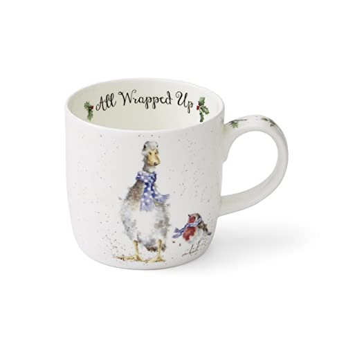 Wrendale Designs Set of 4 Christmas Mug Gift Box Collection Owl, Goose, Dog, and Hare, MMAC3969-XG, Multi Coloured, 0.3liters