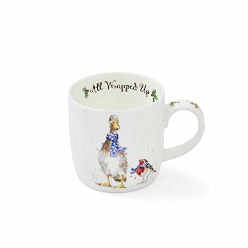 Wrendale Designs Set of 4 Christmas Mug Gift Box Collection Owl, Goose, Dog, and Hare, MMAC3969-XG, Multi Coloured, 0.3liters