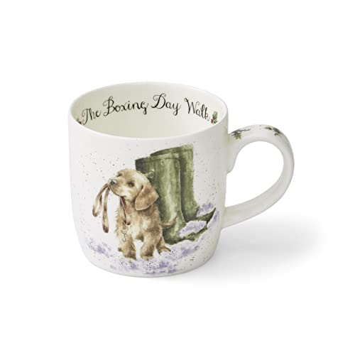 Wrendale Designs Set of 4 Christmas Mug Gift Box Collection Owl, Goose, Dog, and Hare, MMAC3969-XG, Multi Coloured, 0.3liters