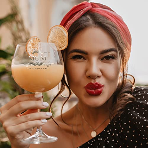Insaxa Gifts for Mum Fabulous Mum Large Gin Balloon Glass (730ML) Mum Gifts Mum Christmas Gifts for Mum Presents for Mum Birthday Gifts Mothers Day Gifts