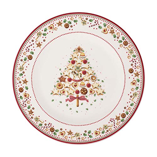 Villeroy & Boch Winter Bakery Delight UnderPlate, Red/Multicoloured, Wax, Gold, One Size, Christmas Tree