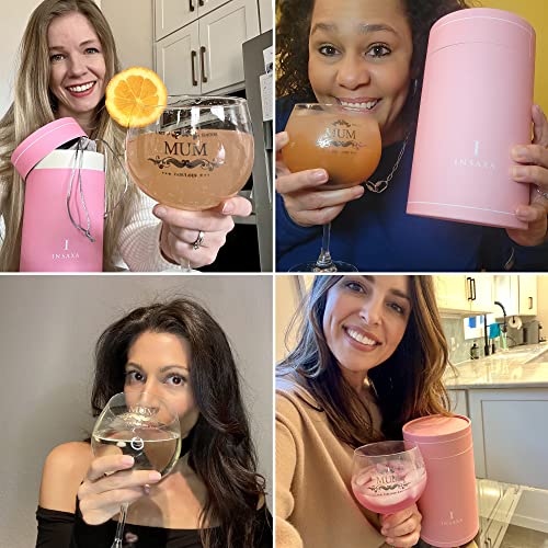 Insaxa Gifts for Mum Fabulous Mum Large Gin Balloon Glass (730ML) Mum Gifts Mum Christmas Gifts for Mum Presents for Mum Birthday Gifts Mothers Day Gifts