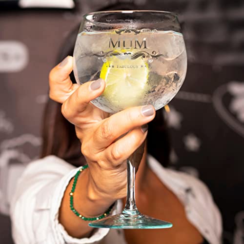 Insaxa Gifts for Mum Fabulous Mum Large Gin Balloon Glass (730ML) Mum Gifts Mum Christmas Gifts for Mum Presents for Mum Birthday Gifts Mothers Day Gifts