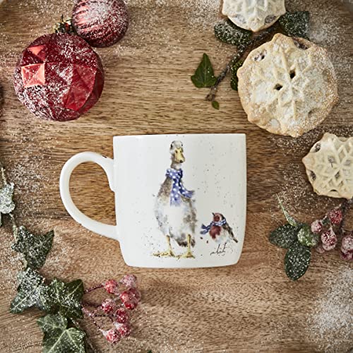 Wrendale Designs Set of 4 Christmas Mug Gift Box Collection Owl, Goose, Dog, and Hare, MMAC3969-XG, Multi Coloured, 0.3liters