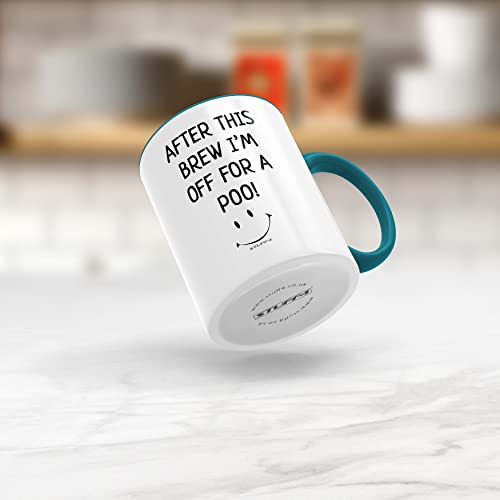 Stuff4 Funny Novelty Gifts for Men - After This Brew I'm Off for A Poo Mug - Silly Secret Santa Presents, Christmas Mugs for Adults, Birthday Poo Gift, 11oz Ceramic Premium Light Blue Mugs