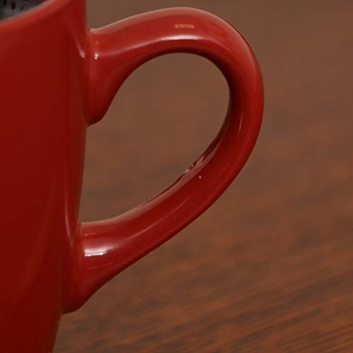 Set of 6 Red Festive Novelty Reindeer Dishwasher Microwave Safe Mugs - D8cm