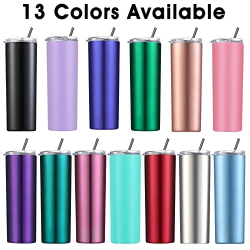 Personalised Tumbler with Straw Lid Custom Coffee Cup with Name Logo Personalised Insulated Tumblers for Hot Cold Drinks Birthday Christmas Valentine's Gifts for Women Her Him (Stainless Steel, 20oz)