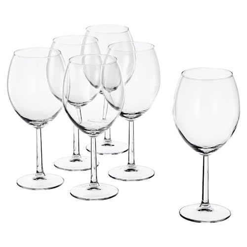 home stuff Crystal Wine Glasses – Hand Blown Red & White Wine Glasses – Set of 6 Long Stem Wine Glasses, Premium Crystal – Wedding, Anniversary, Christmas, Clear (60cl)
