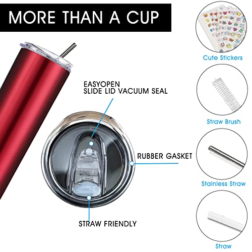 Personalised Tumbler with Straw Lid Custom Coffee Cup with Name Logo Personalised Insulated Tumblers for Hot Cold Drinks Birthday Christmas Valentine's Gifts for Women Her Him (Stainless Steel, 20oz)