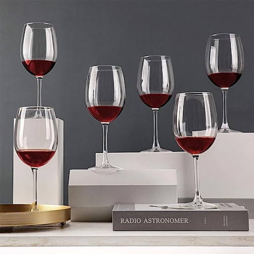 home stuff Crystal Wine Glasses – Hand Blown Red & White Wine Glasses – Set of 6 Long Stem Wine Glasses, Premium Crystal – Wedding, Anniversary, Christmas, Clear (60cl)