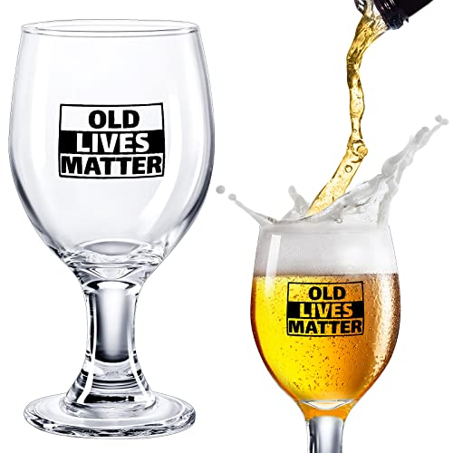 eBoot Old Lives Matter Grandad Beer Glass Gift Father's Day Gift for Him 14 oz Funny Whiskey Glass Beer Glassware Birthday Retirement Christmas Old Men Dad Grandpa Whiskey Lovers