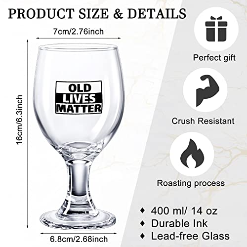 eBoot Old Lives Matter Grandad Beer Glass Gift Father's Day Gift for Him 14 oz Funny Whiskey Glass Beer Glassware Birthday Retirement Christmas Old Men Dad Grandpa Whiskey Lovers