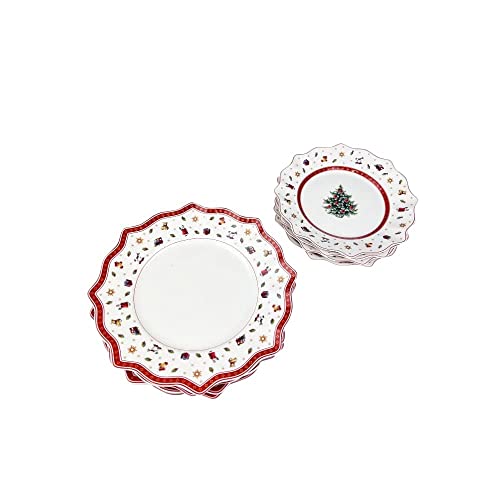 Villeroy & Boch, Porcelain, Multi, Set of Plates, 8 Pieces, White/Colourful