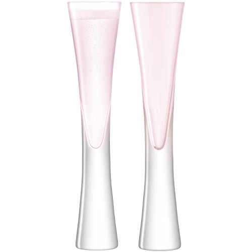 LSA Moya Champagne Flute 170ml Blush | Set of 2 | Mouthblown & Handmade Glass | Hand Painted | MV30