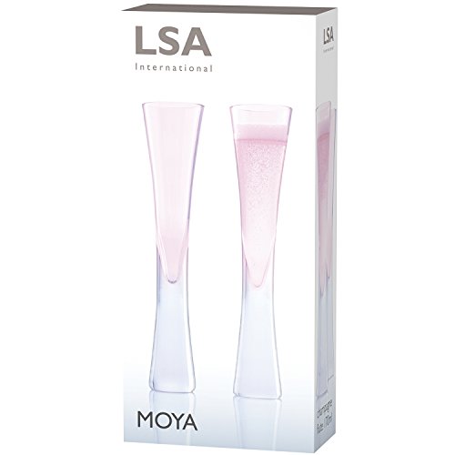 LSA Moya Champagne Flute 170ml Blush | Set of 2 | Mouthblown & Handmade Glass | Hand Painted | MV30
