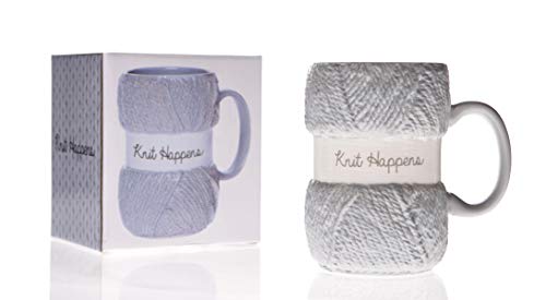 Boxer Gifts Knit Happens Novelty Knitting Gift Mug For Women Or Man - Mugs Hold 12oz of Tea or Coffee - Cool Accessories
