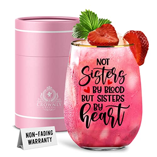 Kies®Gift Gold Gifts for Sister Personalised Gifts for Her Glass Special Friend Gifts Christmas Gifts Sister Gifts Best Friend Birthday Gifts Sister Birthday Wine Glasses Best Friend Gin Glass