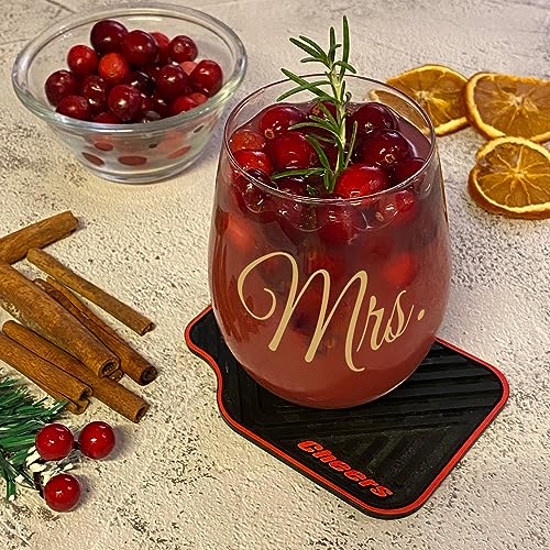 Triple Gifffted Mr Right Mrs Always Right Wine Glasses Gifts for Wedding, Anniversary, Gift for Engagement, Women, His and Her, Bride, Couples, Mom, Dad, Parents, Christmas, Valentines Set Presents