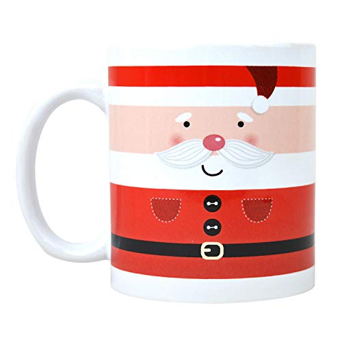 YöL 4 Coffee Mugs Tea Cups Christmas Santa Elf Novelty Set Funny Festive Porcelain