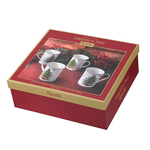 Spode Christmas Tree Set of 4 Mugs, 12 oz