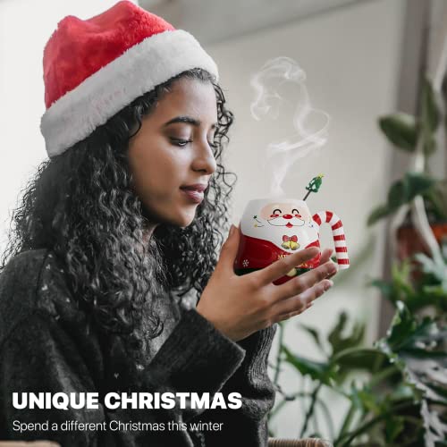 UYOTBKEUB Christmas Coffee Mug with Lid and Stir Stick, Festival Cute Xmas Mugs Lovely Ceramic Tea Cups for Parents, Sweetie and Friends