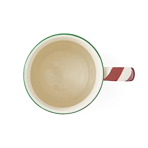 Spode Christmas Tree Mugs with Peppermint Handles Set of 4