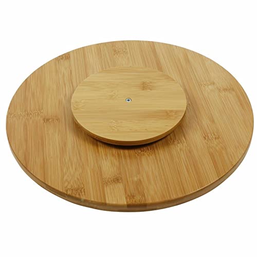 Glow Lazy Susan Wooden Turntable – Elegant 35cm Wood Serving Tray Revolves 360Deg – Rotating Board Plate Dish Table Centrepiece Serve Cakes Cheese Snacks Home Dining Xmas Birthday Party