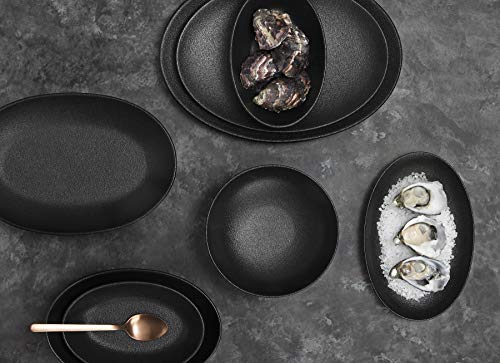 Maxwell & Williams Caviar Speckle Serving Platter, Porcelain, Black, 35 x 25 cm