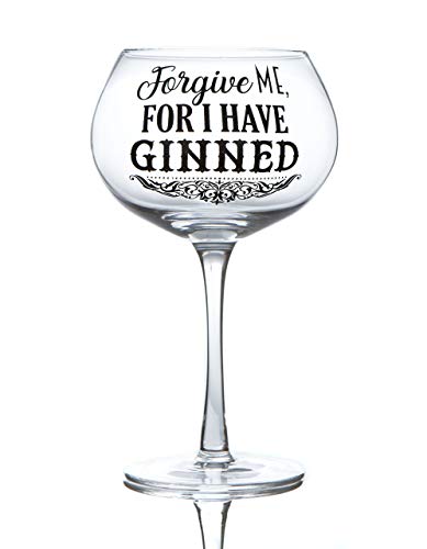 Boxer Gifts GWG202 Forgive Me Gin Bloom Glass | Funny Glassware Christmas, Mother's Day Or Birthday | Packaged in a Gift Box, 9.5cm x 18.5cm