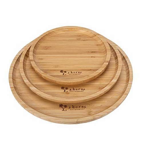 Shores Kitchenware 3 Bamboo Serving Platters/Trays
