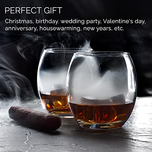 CRYSTALIA Premium Quality Never Spill Tumblers Glass Set of 6 405ml 100% LEAD FREE Whiskey Glass Drinking Glass Short Tumblers, Water Glasses Wine Glasses Juice Glass Whiskey Tumblers Dessert Glasses