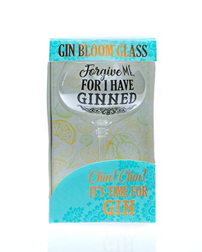 Boxer Gifts GWG202 Forgive Me Gin Bloom Glass | Funny Glassware Christmas, Mother's Day Or Birthday | Packaged in a Gift Box, 9.5cm x 18.5cm