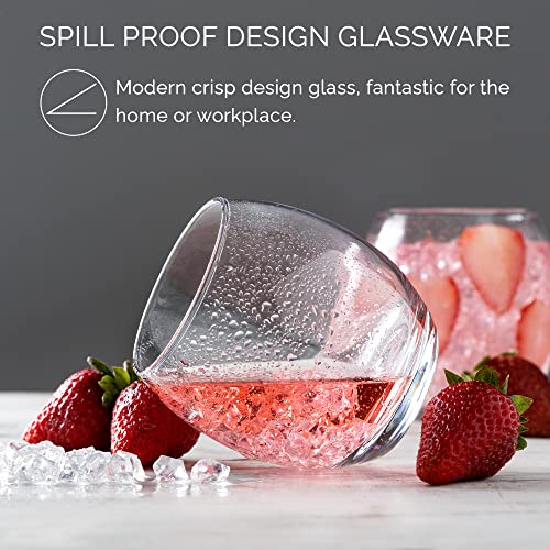 CRYSTALIA Premium Quality Never Spill Tumblers Glass Set of 6 405ml 100% LEAD FREE Whiskey Glass Drinking Glass Short Tumblers, Water Glasses Wine Glasses Juice Glass Whiskey Tumblers Dessert Glasses