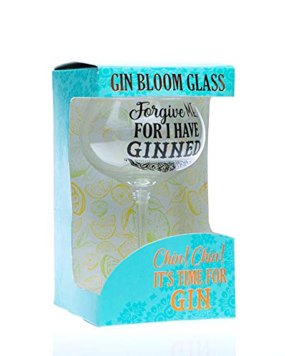 Boxer Gifts GWG202 Forgive Me Gin Bloom Glass | Funny Glassware Christmas, Mother's Day Or Birthday | Packaged in a Gift Box, 9.5cm x 18.5cm