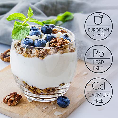 CRYSTALIA Premium Quality Never Spill Tumblers Glass Set of 6 405ml 100% LEAD FREE Whiskey Glass Drinking Glass Short Tumblers, Water Glasses Wine Glasses Juice Glass Whiskey Tumblers Dessert Glasses