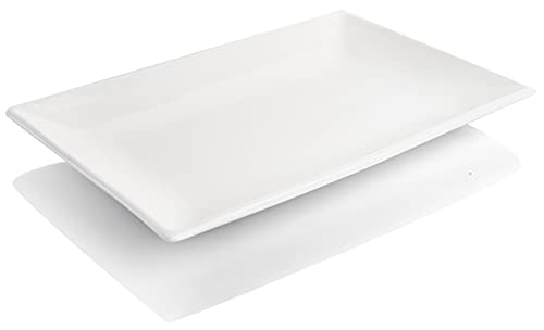 Yesland 3 Pack Porcelain Serving Platters Rectangle Serving Plate Dishwasher Ceramic Plates for Buffets Dessert Appetizers, 35.5 x 21.5 x 3.8 cm