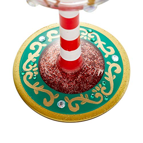 Enesco 6009351 Designs by Lolita Reindeer Carousel Hand-Painted Artisan Wine Glass, Multicolor