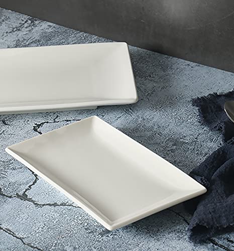 Yesland 3 Pack Porcelain Serving Platters Rectangle Serving Plate Dishwasher Ceramic Plates for Buffets Dessert Appetizers, 35.5 x 21.5 x 3.8 cm