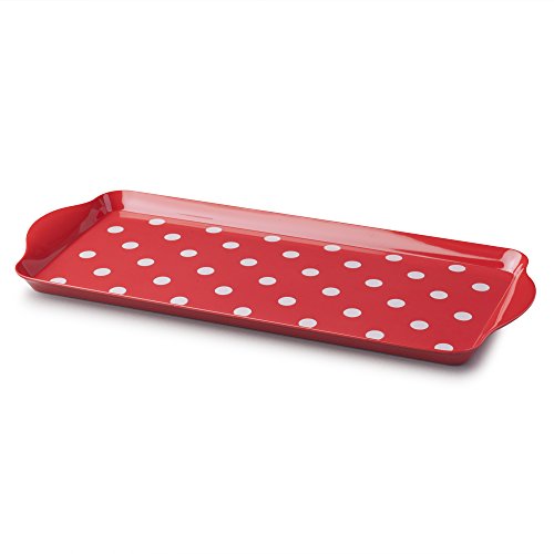 Zeal G202R Melamine Dotty Serving Design Tray (38x17cm) Red