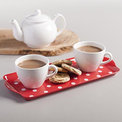 Zeal G202R Melamine Dotty Serving Design Tray (38x17cm) Red