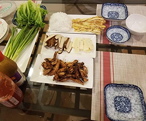 Yesland 3 Pack Porcelain Serving Platters Rectangle Serving Plate Dishwasher Ceramic Plates for Buffets Dessert Appetizers, 35.5 x 21.5 x 3.8 cm