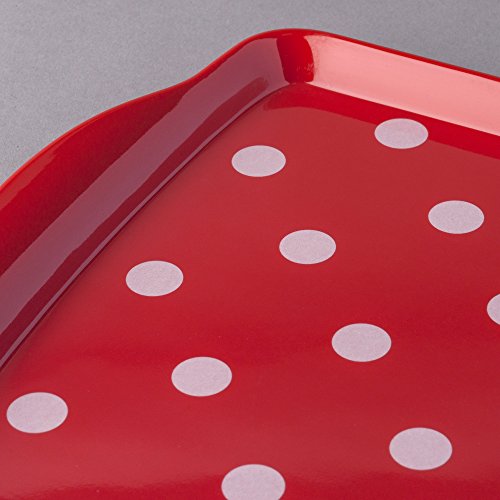 Zeal G202R Melamine Dotty Serving Design Tray (38x17cm) Red