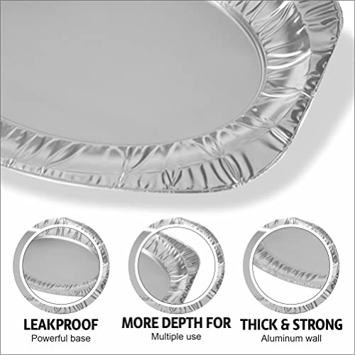 Serving Platters for Parties Serving Platter Appetizer Oval Foil Plates Aluminium Disposable Reusable Food Trays Silver Catering Dishes Wedding Birthday Party Sandwich Dessert Dish 2pc (350mmx237mm)
