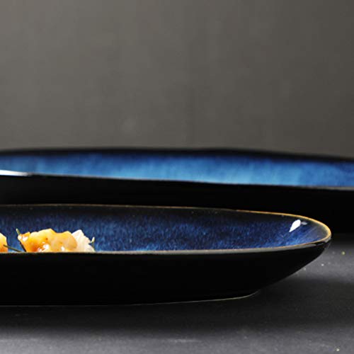 Cabilock Serving Platter Serving Tray Serving Dishes Oval Dinner Plates Ceramic Serving Ware Party Trays for Turkey Meat Fish Appetizers Sushi Dessert Food Oven Safe S