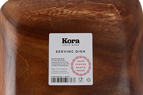 Premier Housewares 1104552 Acacia Wood 4 Section Square Serving Dish, 5 x 20 x 20 cm Brown