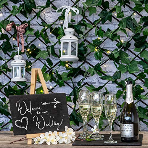 Argon Tableware 4X Square 33cm x 33cm Slate Serving Platter - Ideal for Cheese & Cake Tray - Rustic Farmhouse Style Hand Cut Slate Board - Christmas Table Display