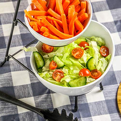 3 Tier Serving Bowl Set | Three Tiered Serving Bowls | Kitchen Food Display | Dessert Presentation Stand | Party Food Tray Set | M&W