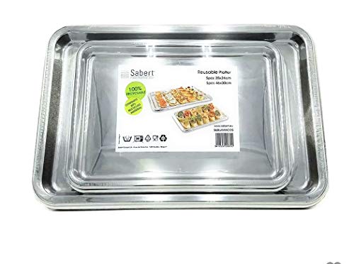 Sabert Rectangular Mix Handy Large Party Serving Platters-Pack of Trays