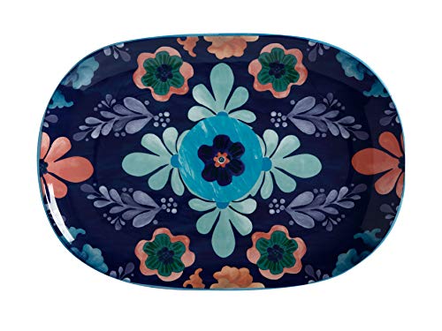 Maxwell & Williams DR0267 Majolica Serving Platter with Floral Design in Gift Box, Oblong, Ceramic, Blue, 40 x 28 cm